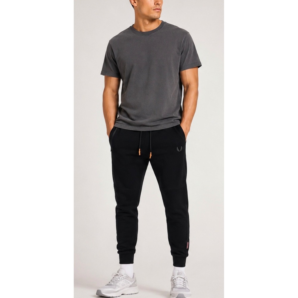 ASRV CC41 CottonPlus Cuffed Joggers Men M Black Techwear Gym Pants Loungewear